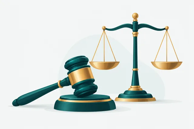 Rechtershamer en weegschaal van Vrouwe Justitia