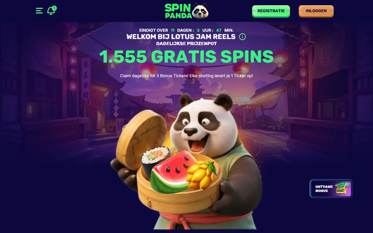 Bonusaanbod van SpinPanda, screenshot van 19 september 2026